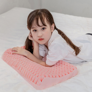 TPE枕头厂家 HOOOT深睡格子儿童少年枕护颈椎助睡眠学生专用款成长透气枕头枕芯